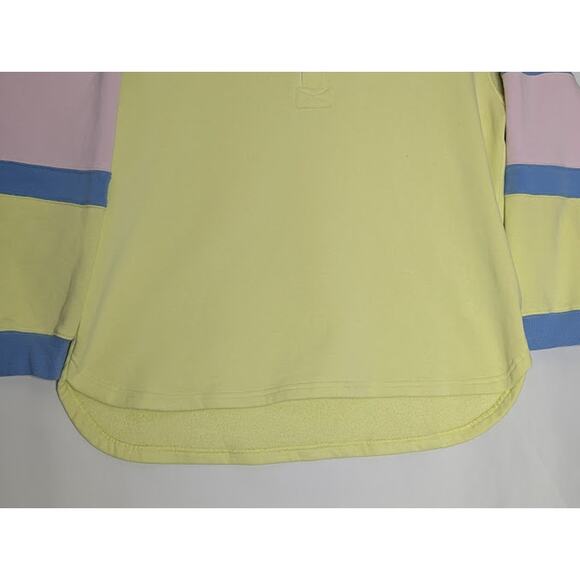 BDG Urban Outfitters Fleece polo style sweatshirt Yellow pink blue size Medium - Picture 2 of 10